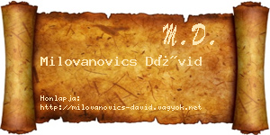 Milovanovics Dávid névjegykártya